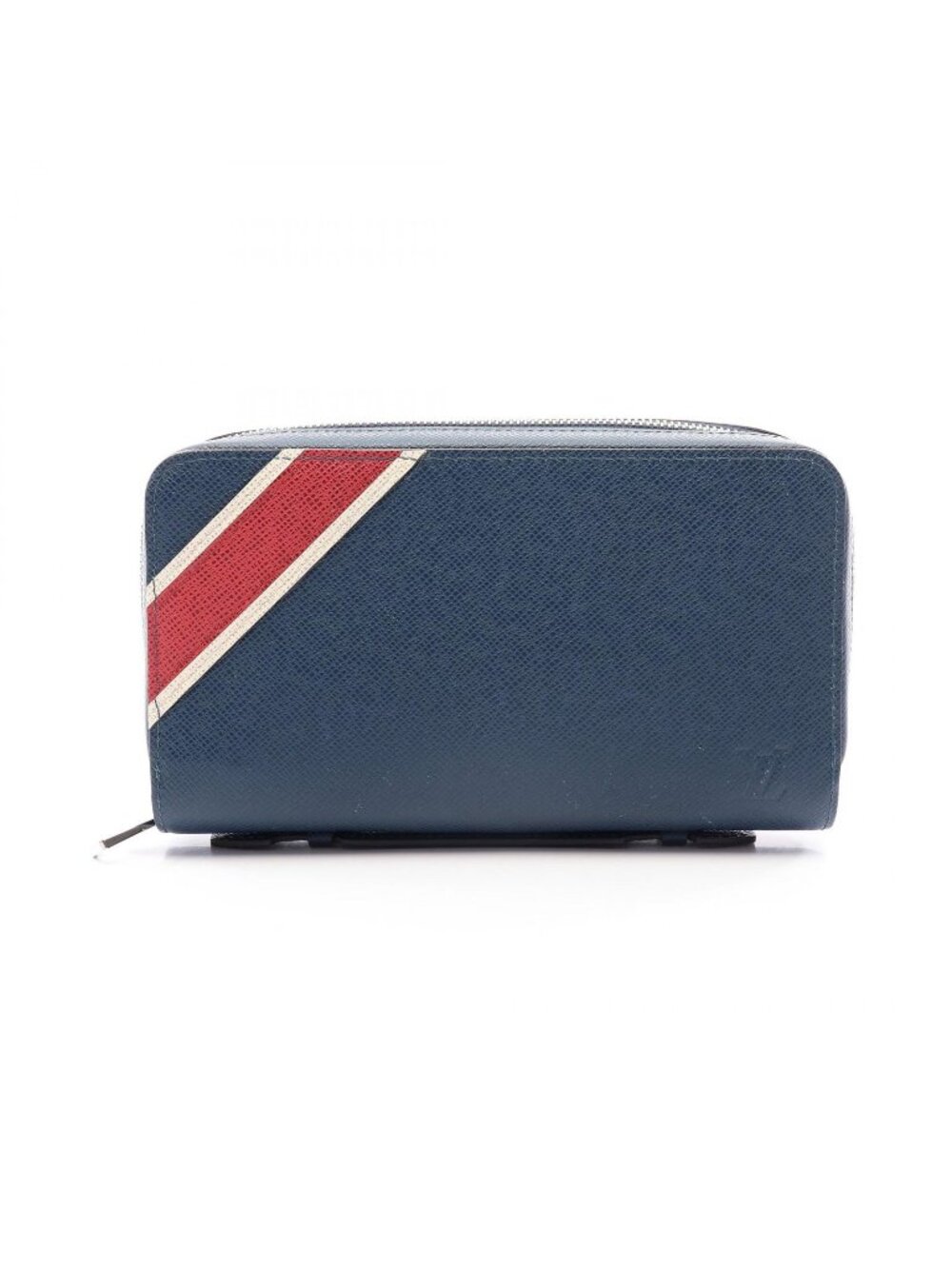 Louis Vuitton Round Wallet Zippy XL Taiga Stripe Ocean Leather